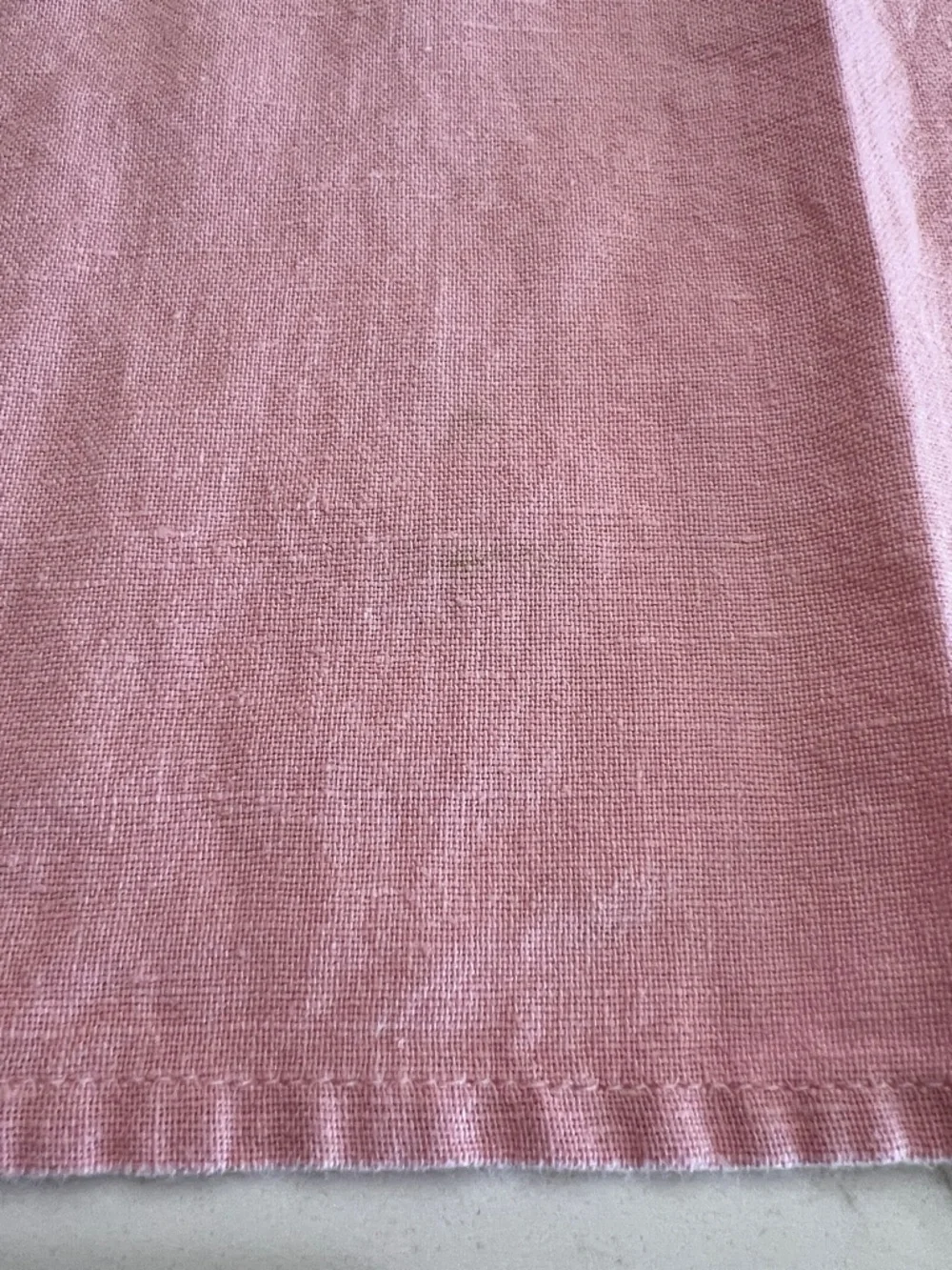 Williams Sonoma Dusty Rose Linen Apron with LOVE Embroidery
